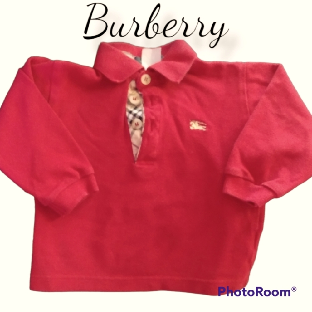 Burberry 12mo long sleeve shirt winter holiday Christmas collared